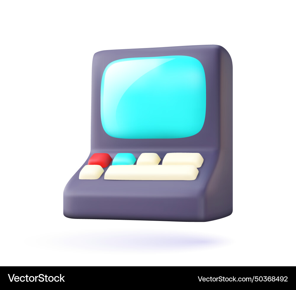 3d computer icon 3d computer icon vector image