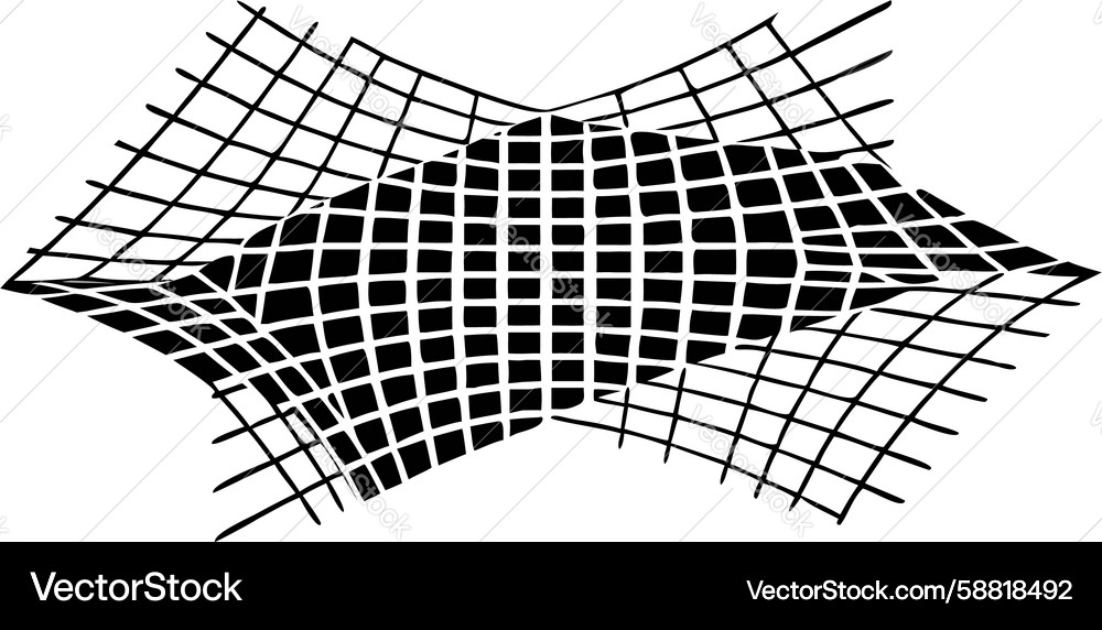 Abstrakt verzerrtes Netzmuster Mesh Art Design Vektorbild