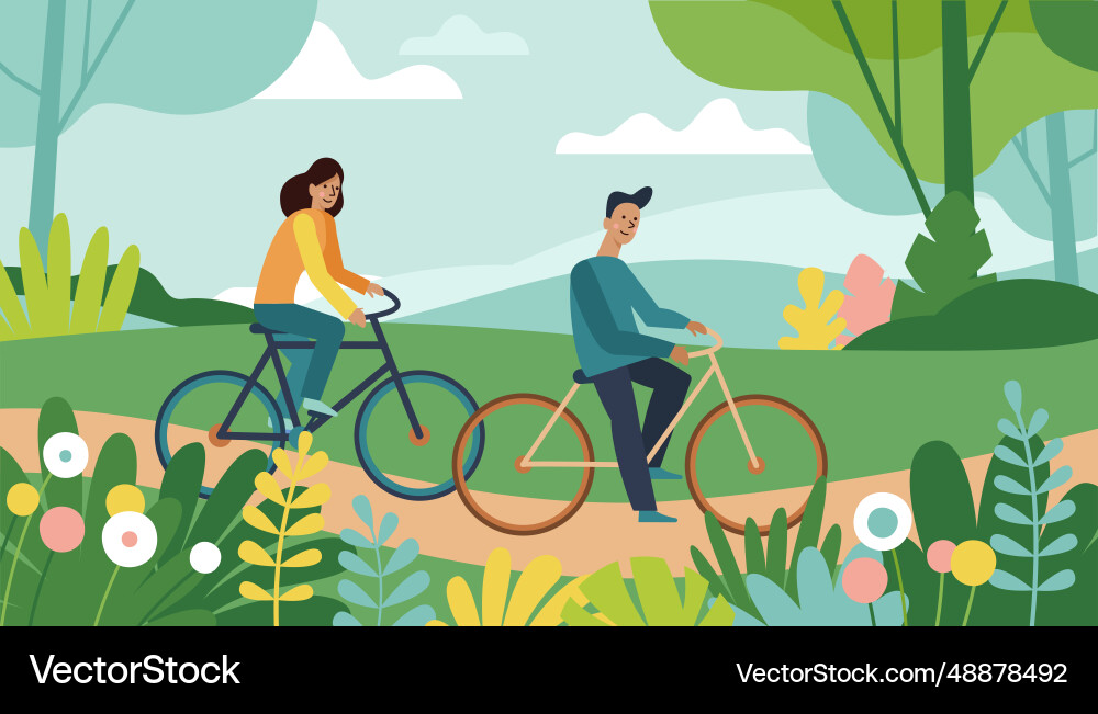 Cartoon in simple style with characters - man Vector Image