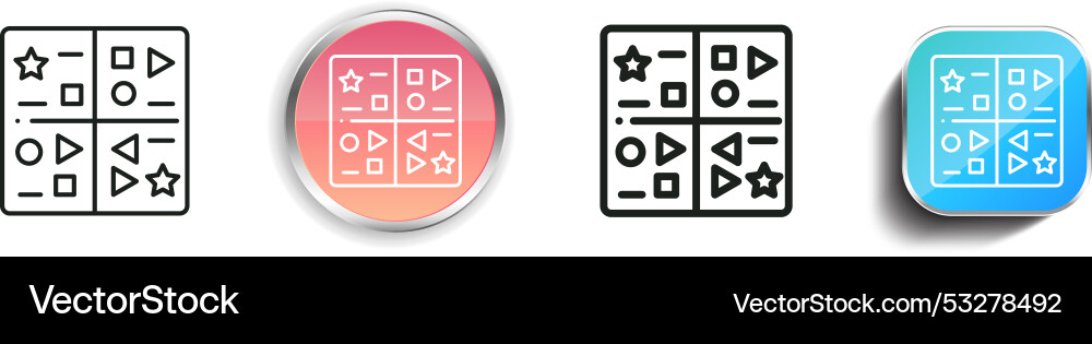 Cuneiform icon thin linear regular and button vector image