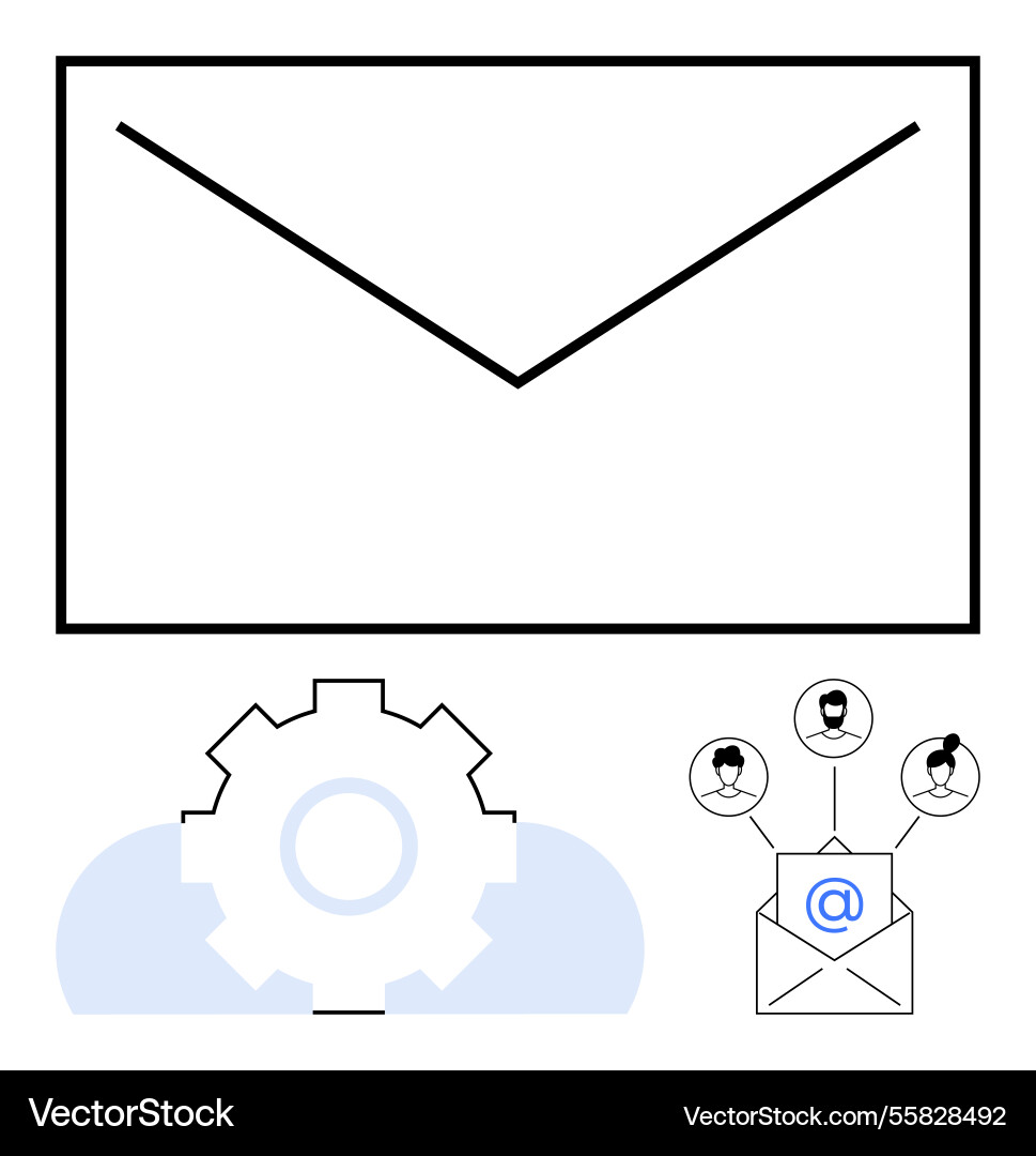Email automation concept with networking and cloud Email automation concept with networking and cloud vector image