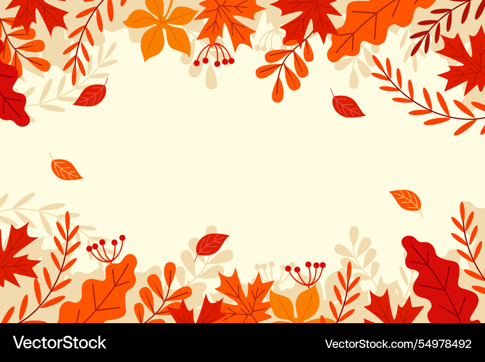 Flat design autumn background with empty space Vector Image