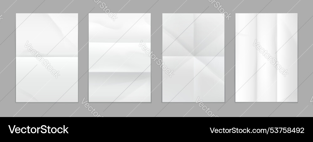 Fold paper notebook wrinkle sheet crumpled pages Fold paper notebook wrinkle sheet crumpled pages vector image
