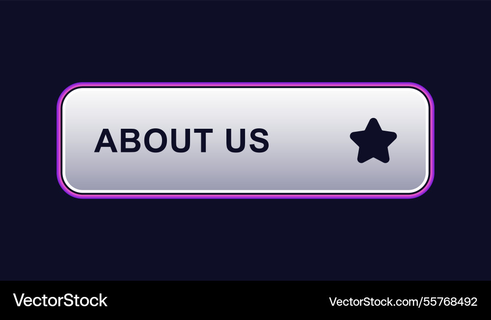Modern web button featuring about us text vector image