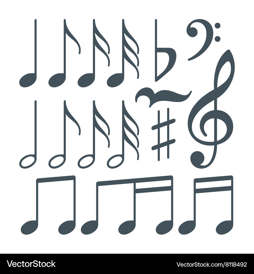 Musical Notes Set Vector Image