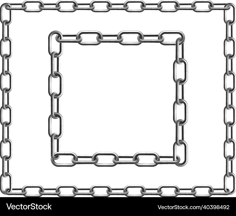 Rectangular silver chain frame Vector Image
