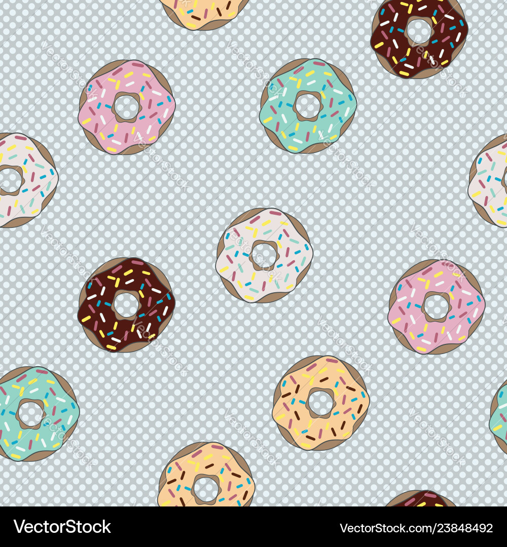 Seamless pattern donut with glaze Seamless pattern donut with glaze vector image