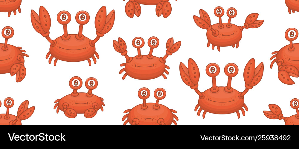 Seamless pattern with crabs vector image