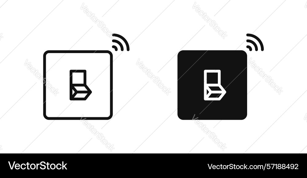 Smart switch icon set showing iot-enabled light vector image