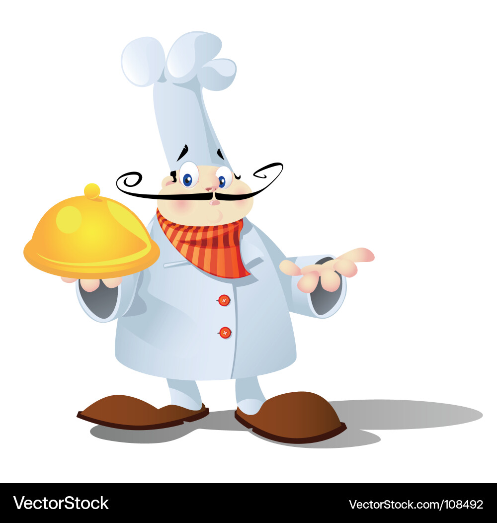 Smiling Chef with Platter Vector Image