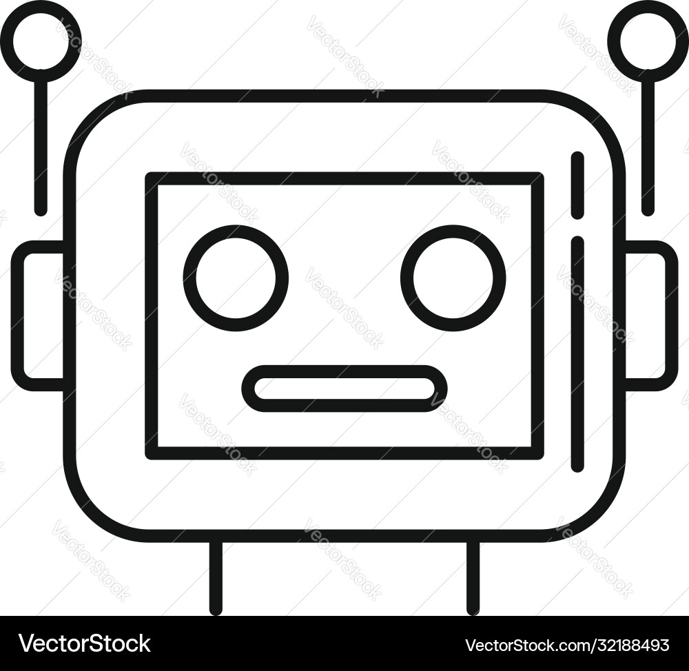 Cyber Roboter-Symbol Umriss Stil Cyber Roboter-Symbol Umriss Stil vektorbild