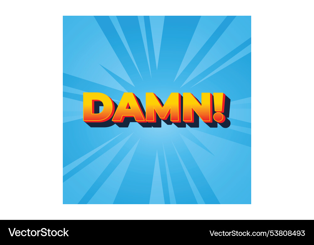 Damn text effect with modern color and 3d look Vector Image