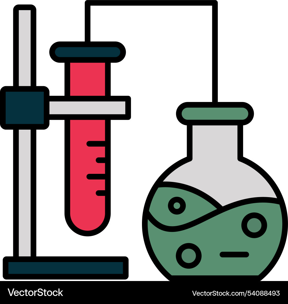 Experiment line filled icon design vector image