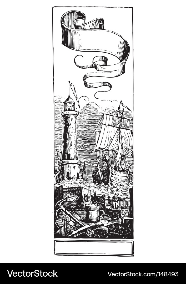 Maritime Scroll Frame Vector Image
