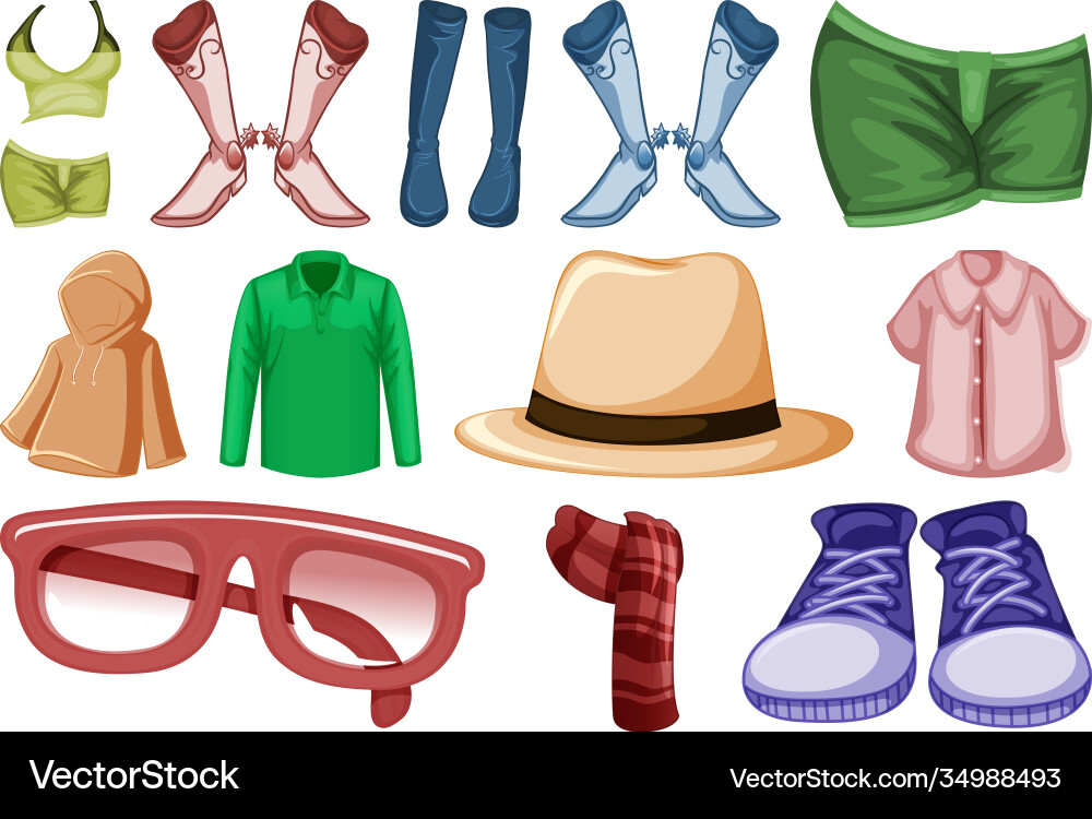 Mode-Outfits und Accessoires auf weiß Mode-Outfits und Accessoires auf weiß vektorbild