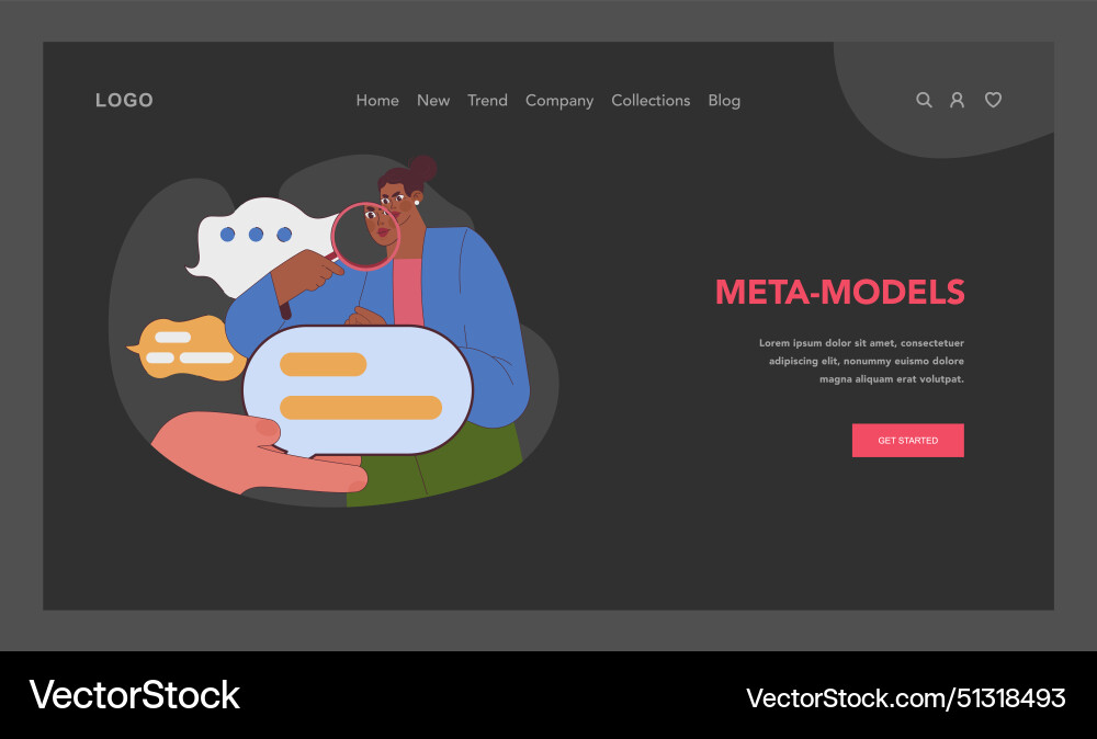 Neuro-linguistic programming meta-models concept vector image