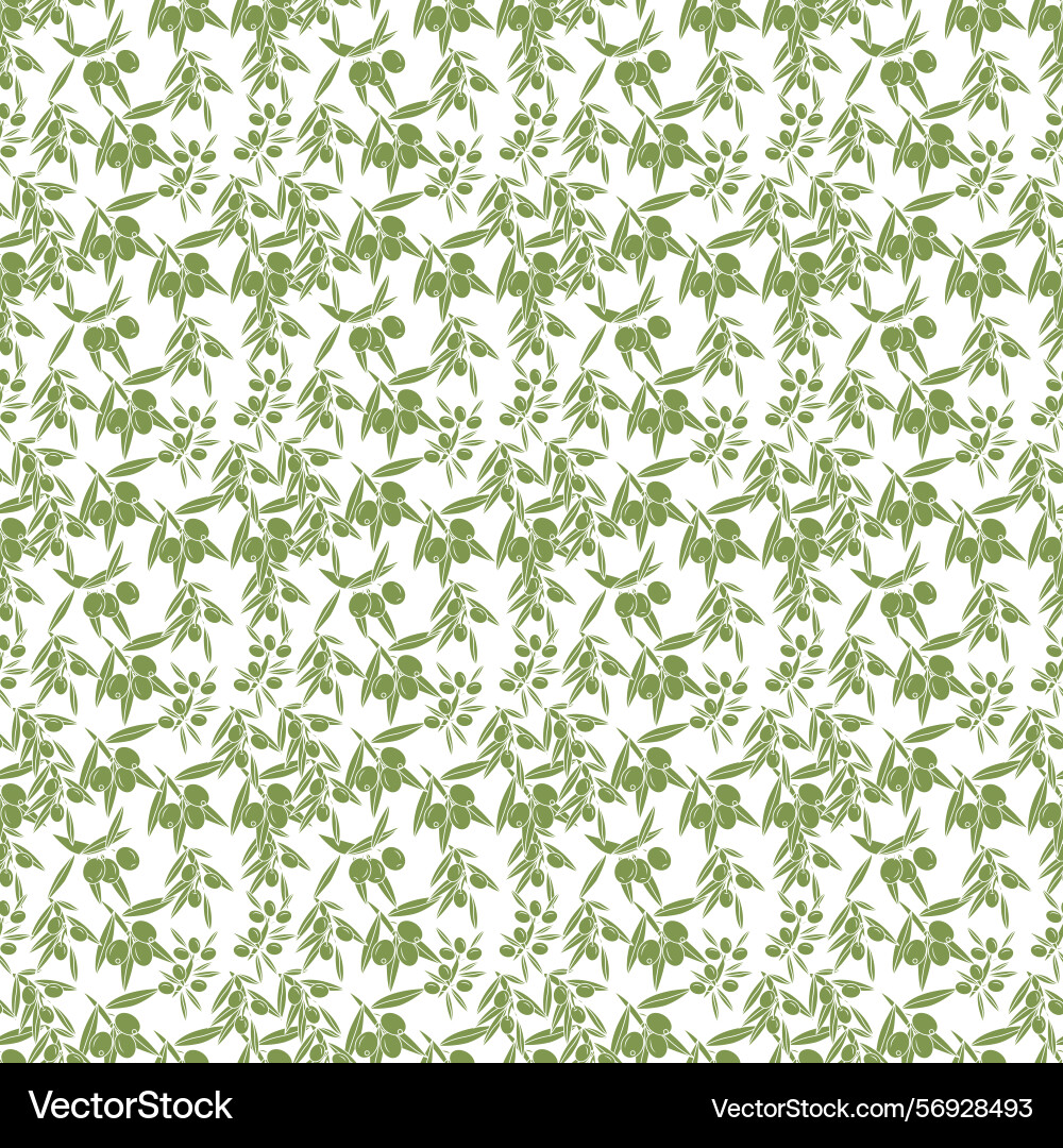 Olive tree branch seamless pattern Olive tree branch seamless pattern Vector Image