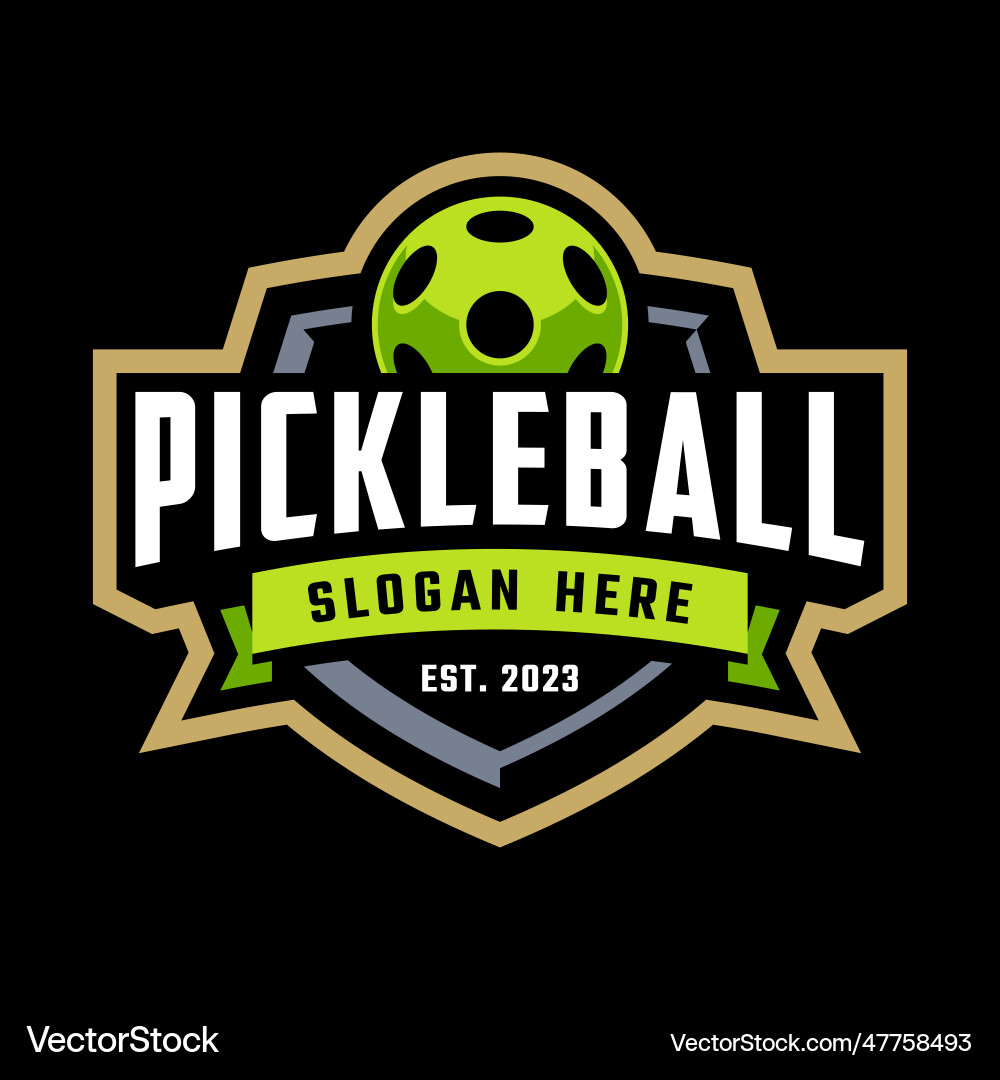 Pickleball Logo Template Vector Image