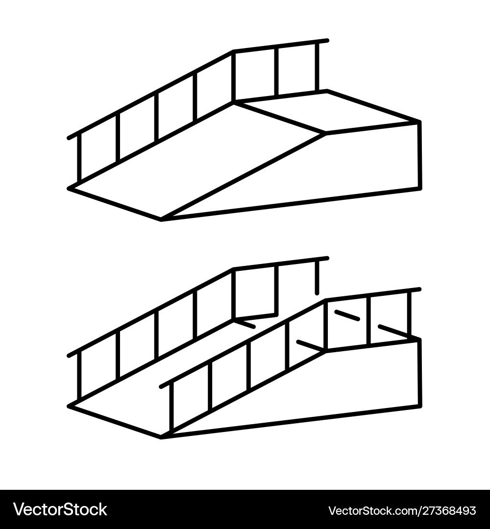 Ramp for disabled simple black outline climb vector image