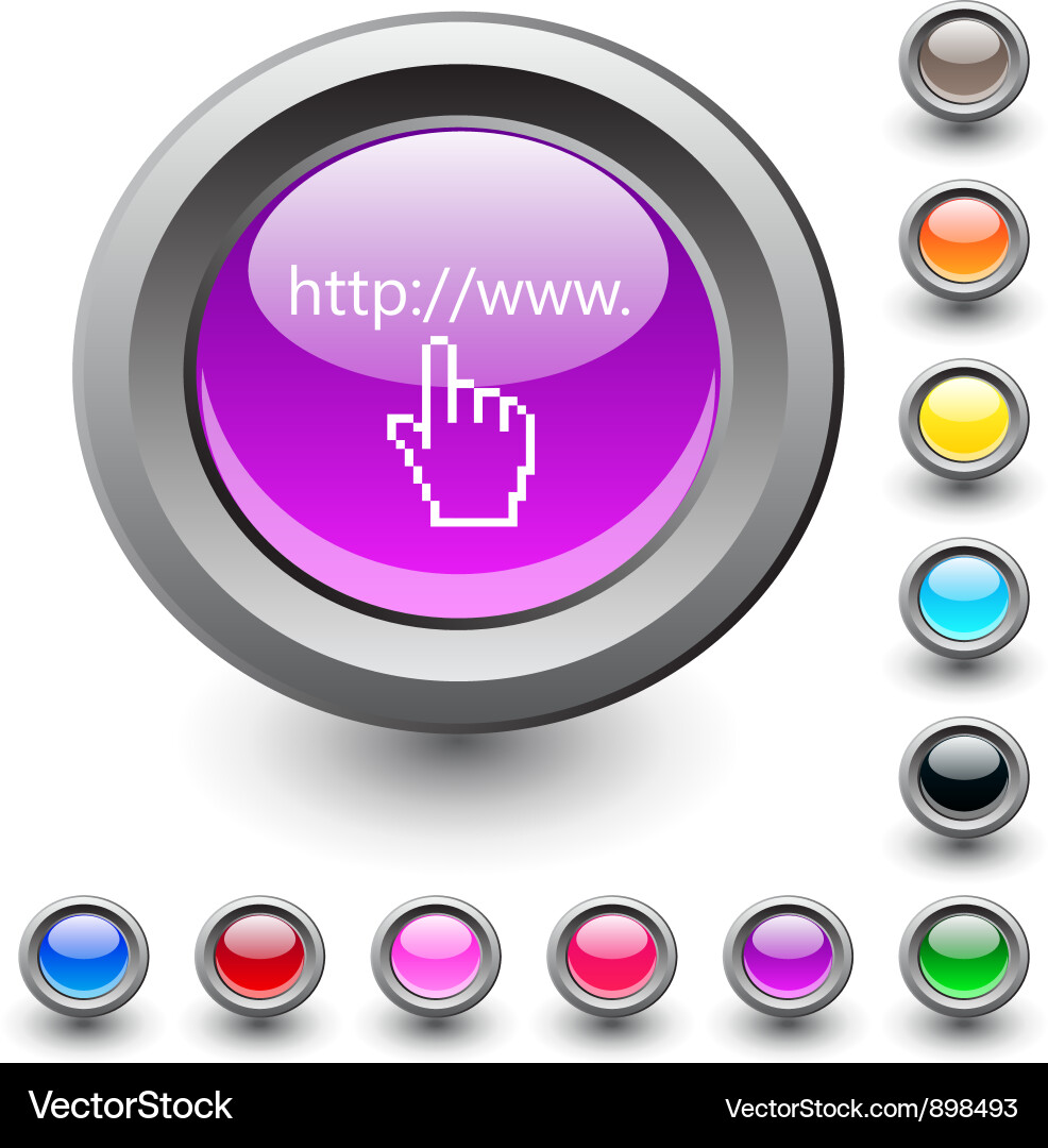 Round Button - Web Icon vector image