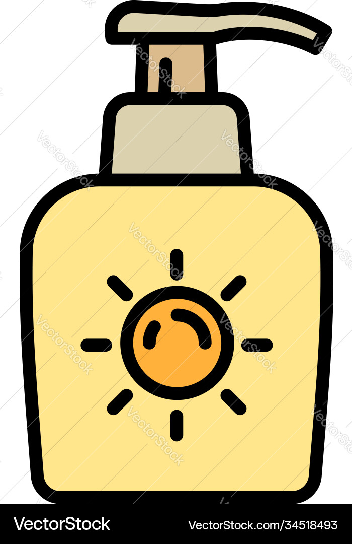 Sunscreen cream dispenser icon outline style Sunscreen cream dispenser icon outline style vector image