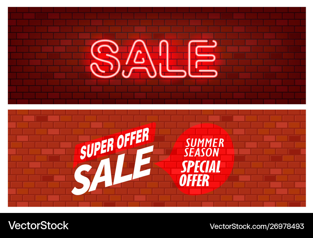 Verkauf Banner bick Wand mit Inschriftset Verkauf Banner bick Wand mit Inschriftset vektorbild