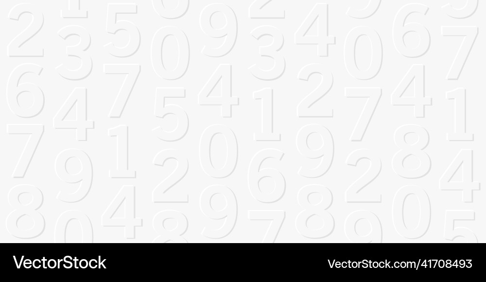 White mono chrome pattern with volume 3d numbers White mono chrome pattern with volume 3d numbers vector image