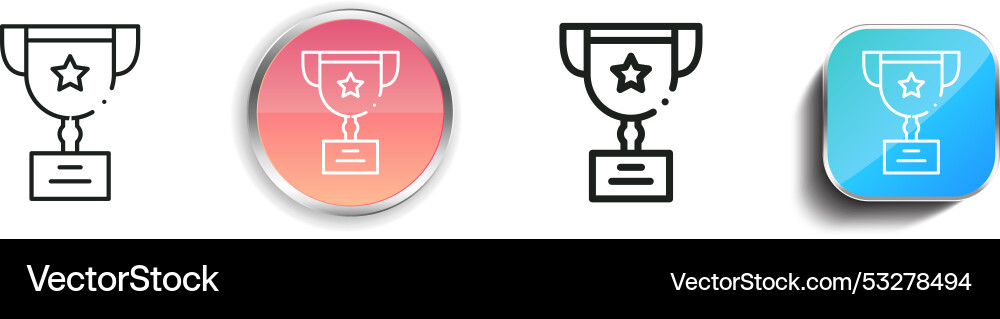 Cup icon thin linear regular and button style Cup icon thin linear regular and button style vector image