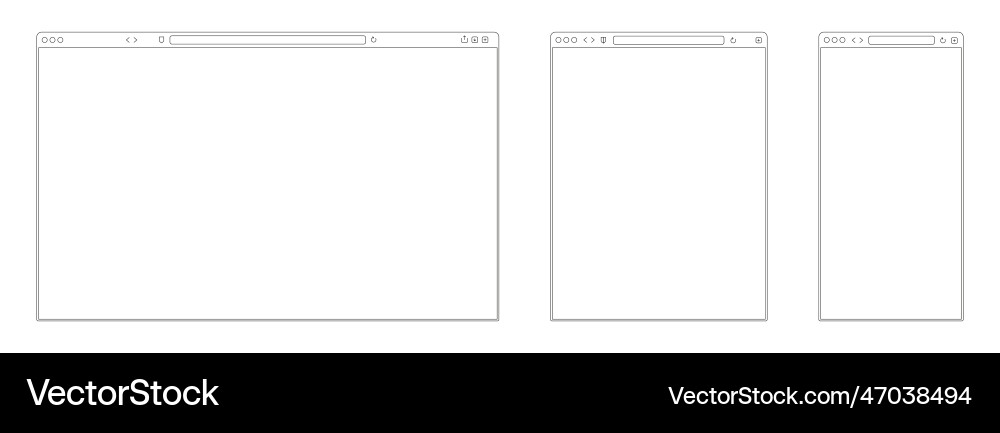 Line browser mockup web page frame for mobile Line browser mockup web page frame for mobile vector image
