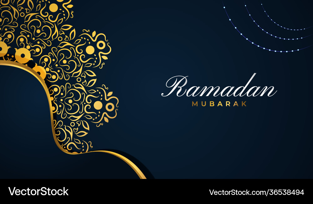 Ramadan Mubarak Golden Mandala Card vector image
