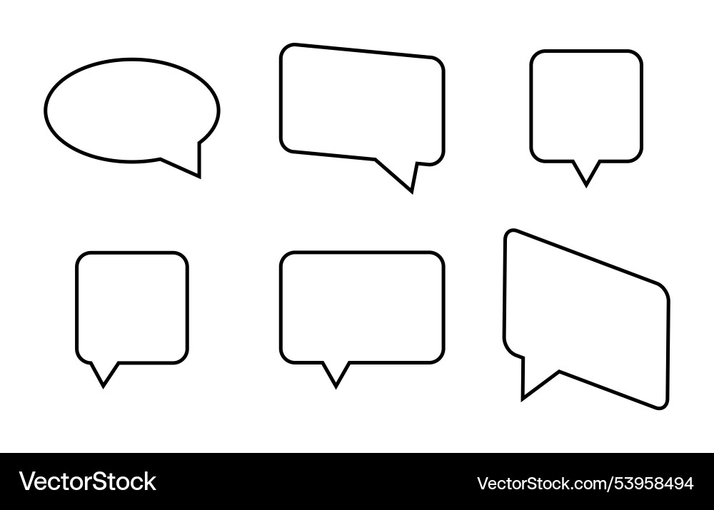Set of text contour bubbles place for inserting Set of text contour bubbles place for inserting vector image