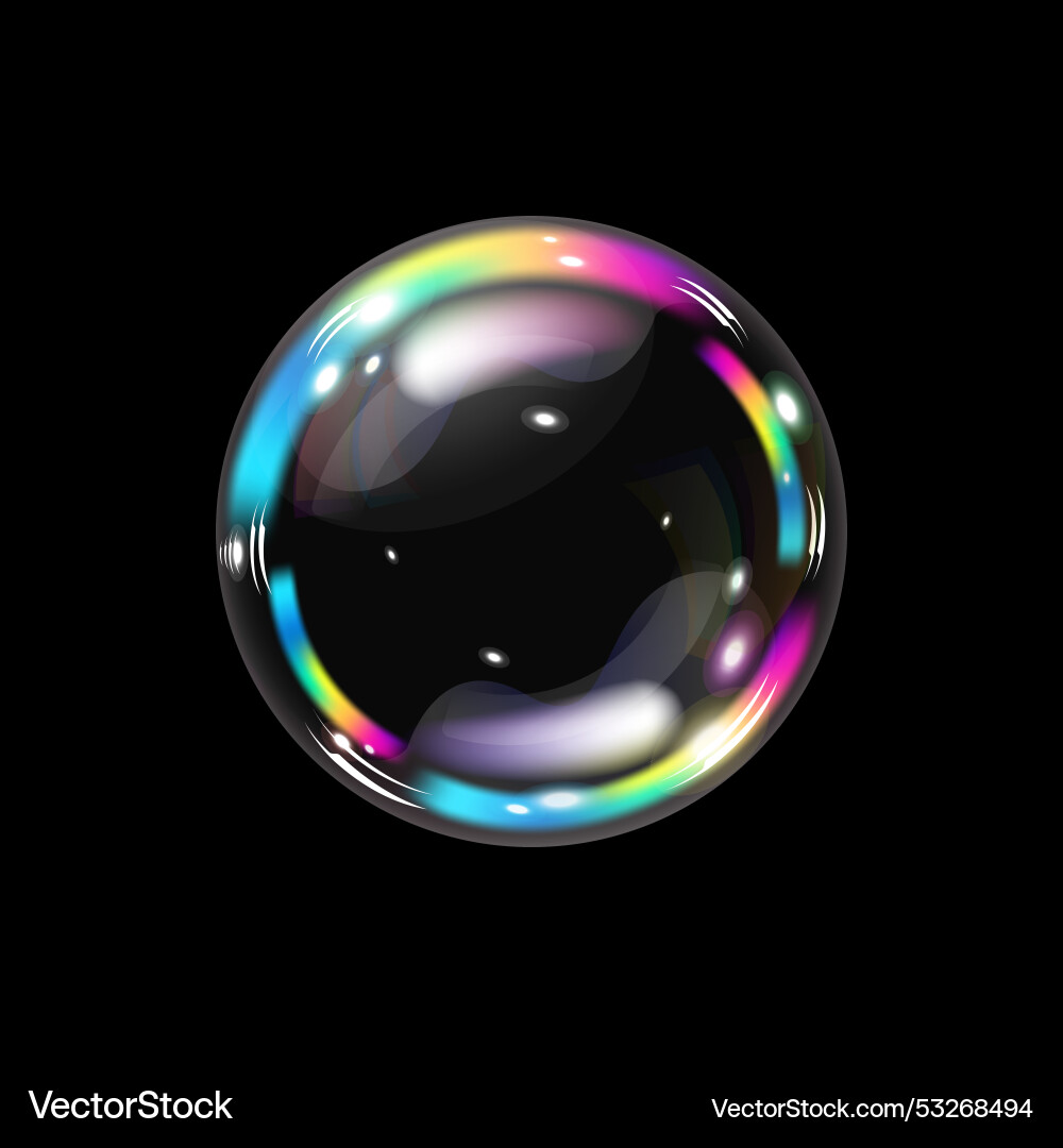 Soap bubble color spectrum on a black background Soap bubble color spectrum on a black background Vector Image