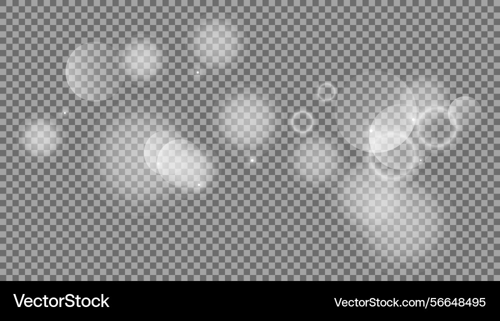 Bokeh circles on transparent background Bokeh circles on transparent background vector image