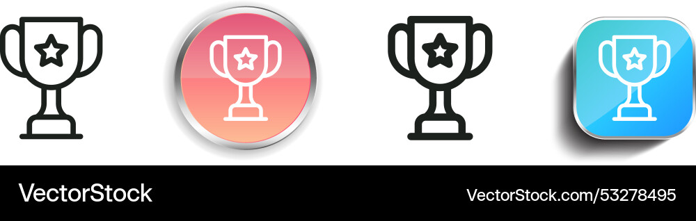 Cup icon thin linear regular and button style Cup icon thin linear regular and button style vector image