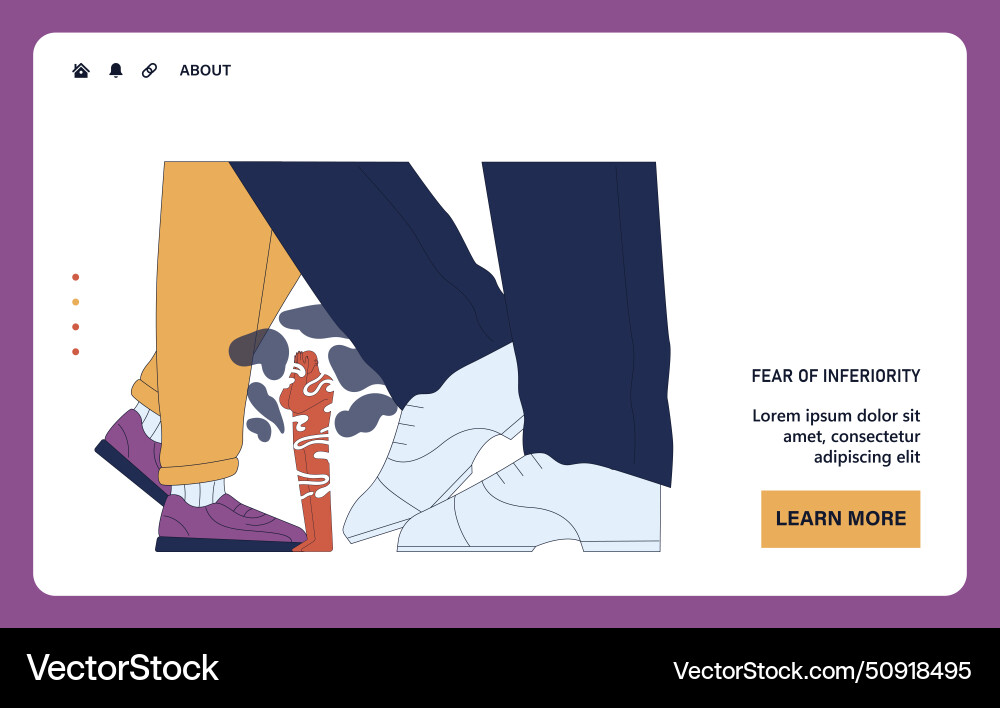 Fear of inferiority web or landing a tiny Vector Image