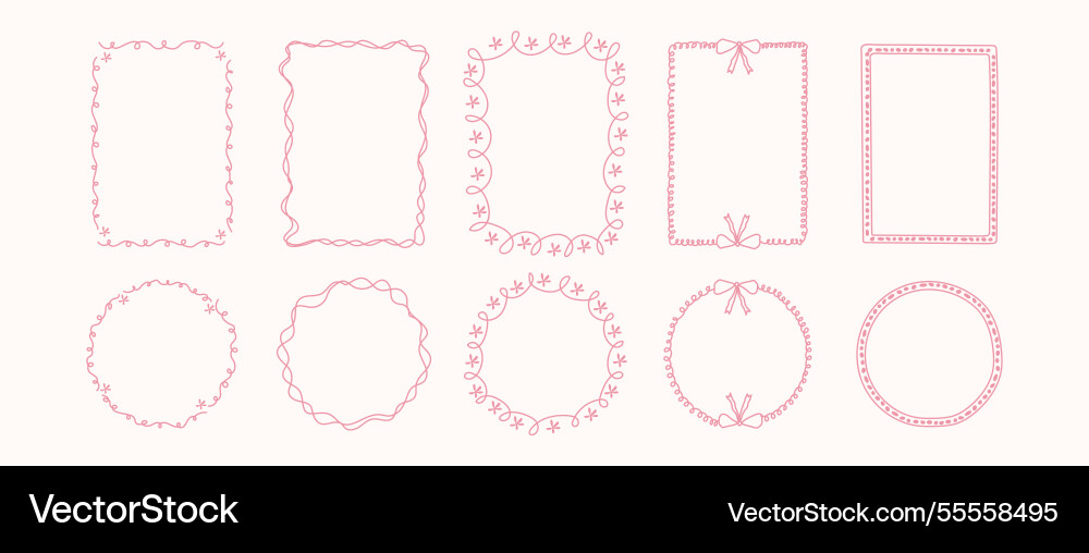 Hand drawn vintage frames Royalty Free Vector Image