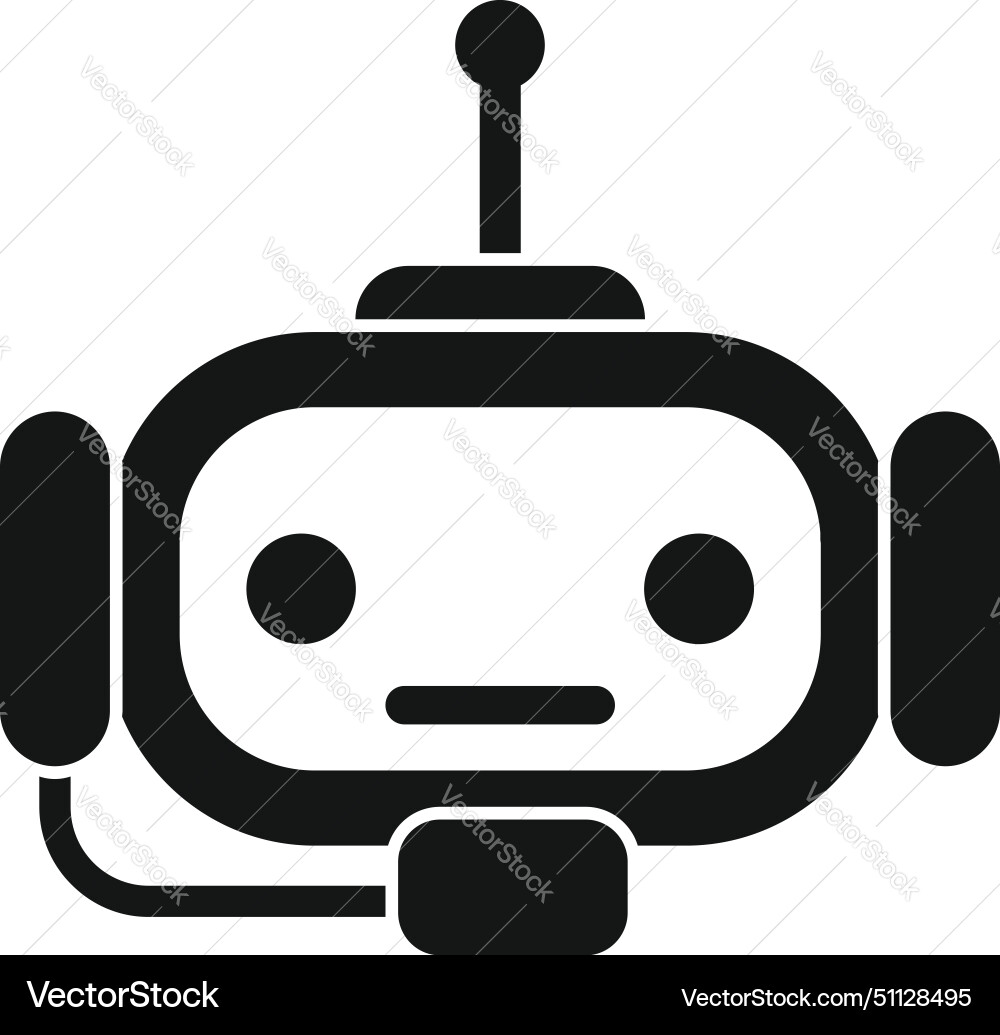 Help support bot icon simple online center Help support bot icon simple online center vector image