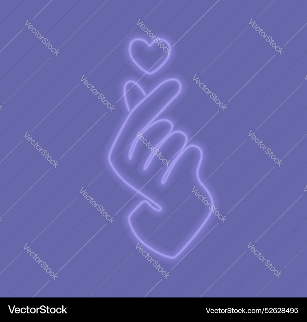 Koreanische Geste der Liebe und Freundschaft Neonlicht Koreanische Geste der Liebe und Freundschaft Neonlicht vektorbild