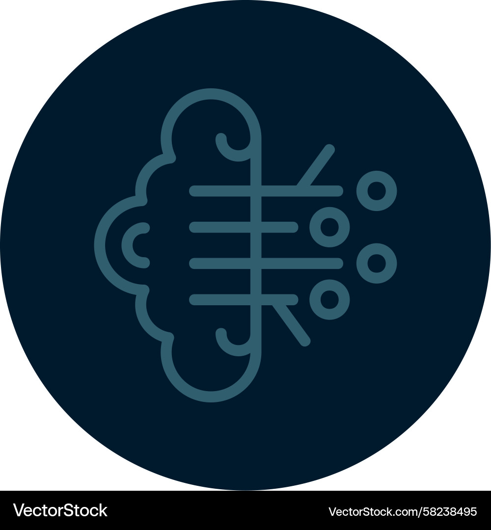 Multi-Color Brain Circuit Network Icon Vector Image