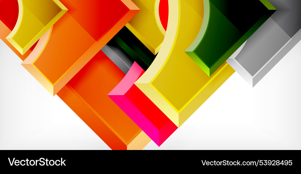 Square arrow shapes with round elements Vector Image
