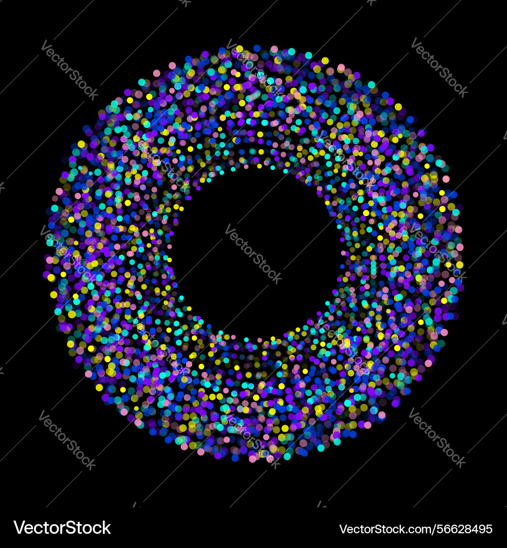 Vibrant circular pattern composed of multicolored Vector Image
