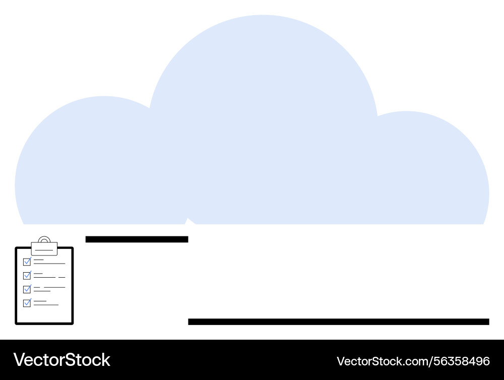Cloud computing concept with checklist and data Cloud computing concept with checklist and data vector image