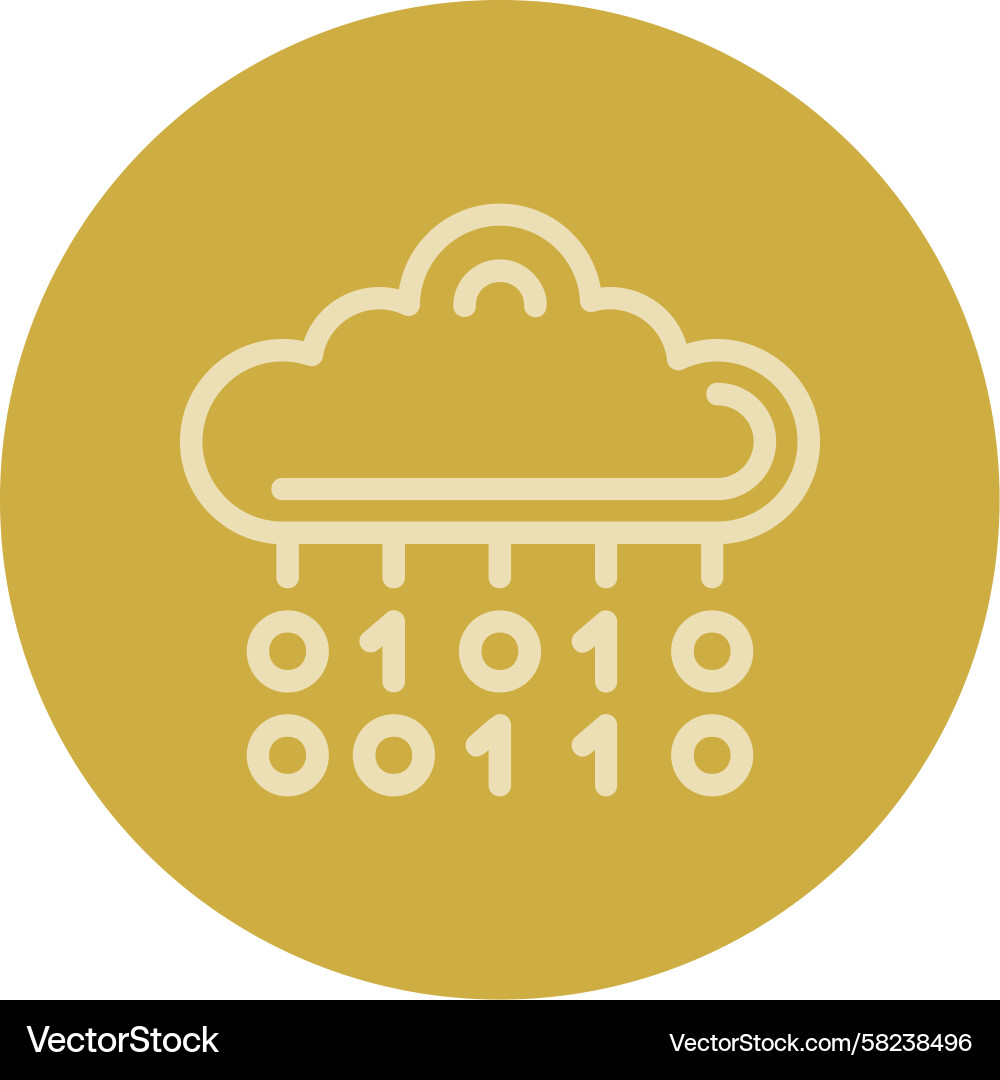 Colorful Binary Code Line Icon Vector Image