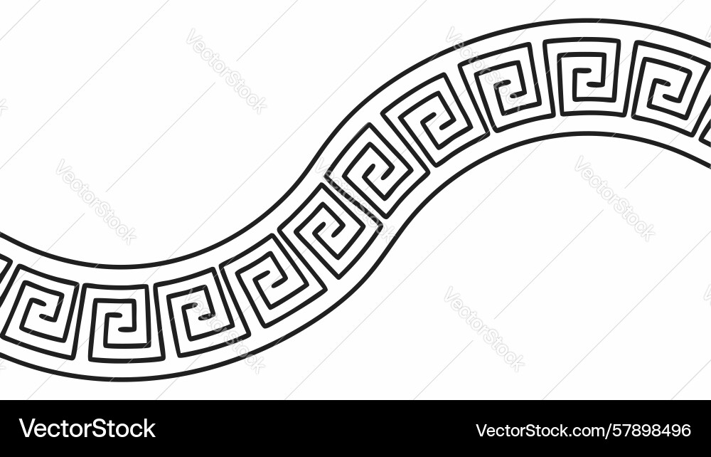 Continuous greek key wave pattern border design vector image