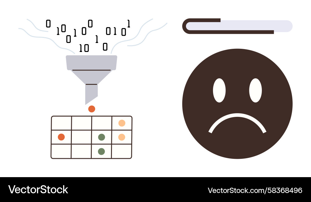 Data Filtering & Negative Results Vector Image
