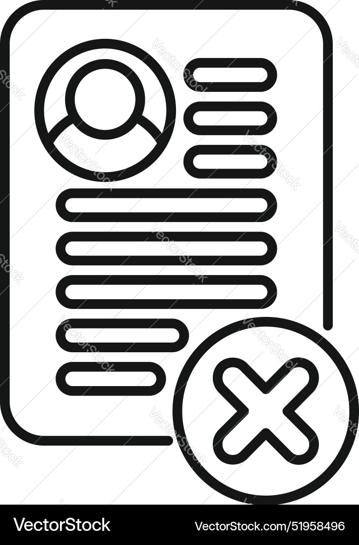 Delete account with cross mark icon showing user Vector Image