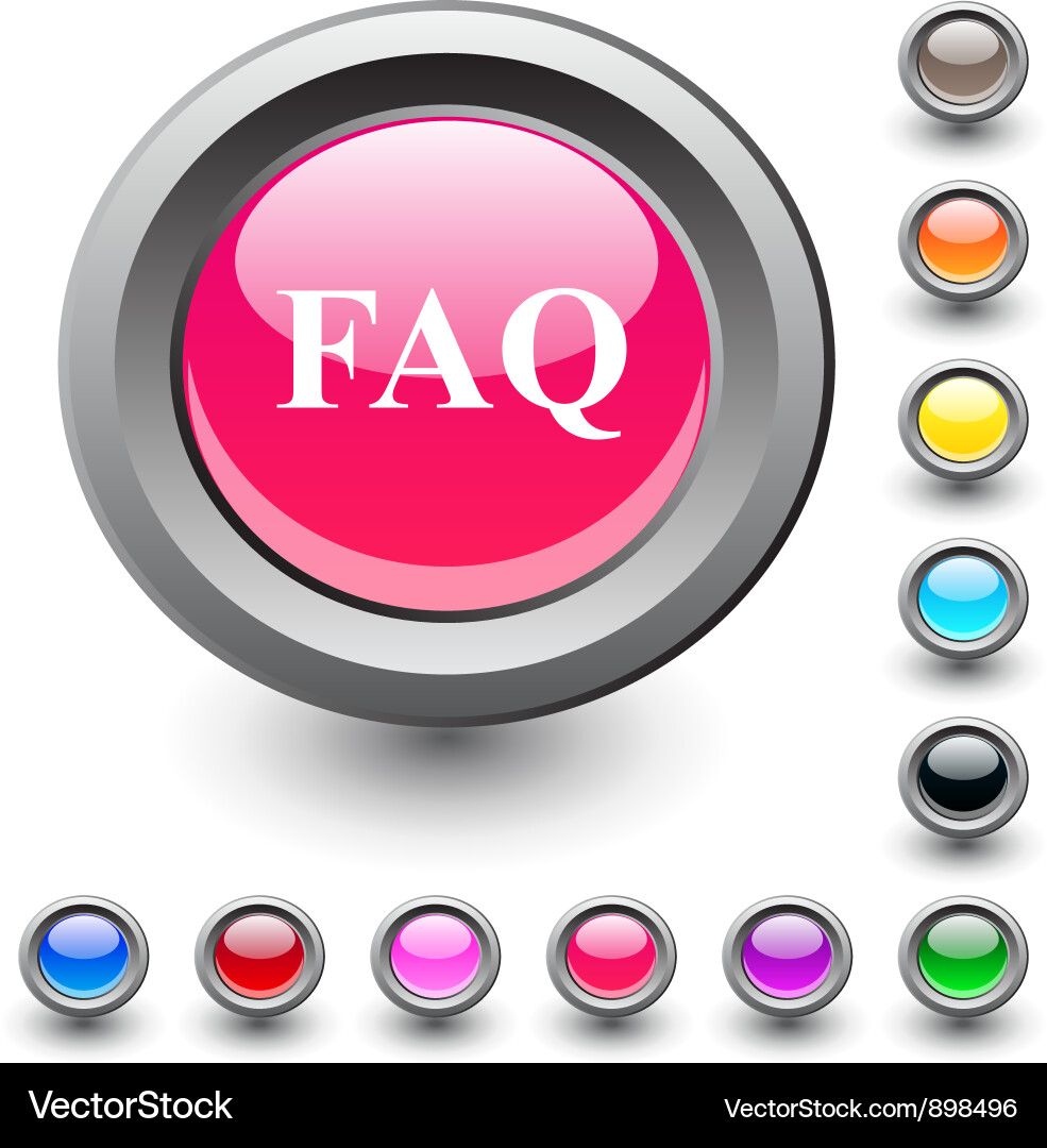 FAQ Rounded Button vector image