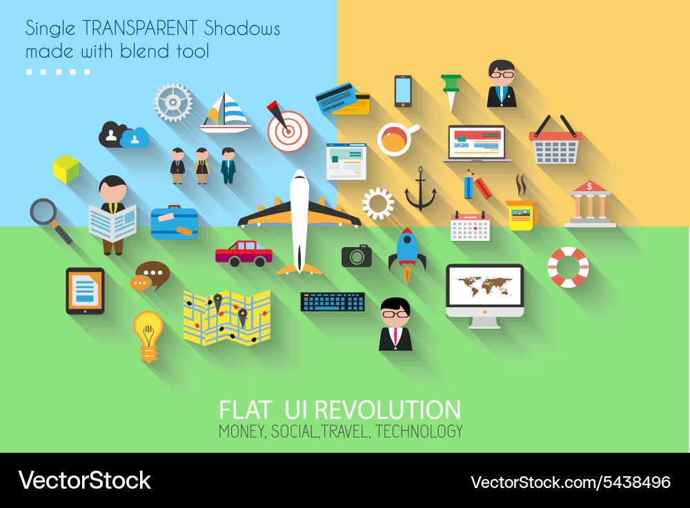 Flat style ui icons to use for your business Vector Image