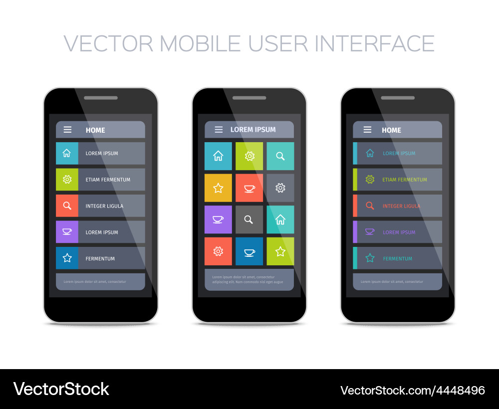 Mobile UI App Templates vector image