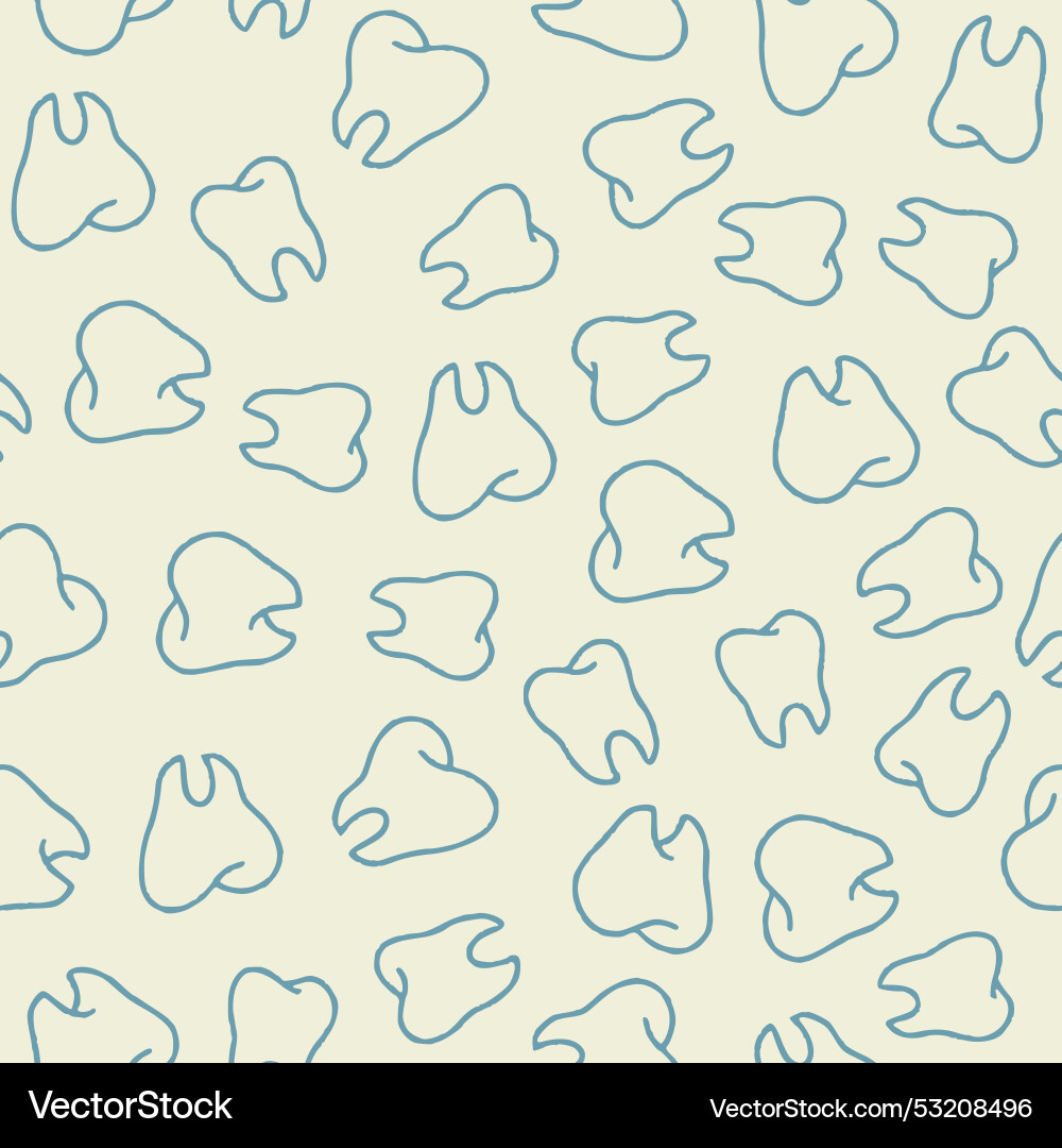 Outline tooth seamless pattern for print Outline tooth seamless pattern for print vector image